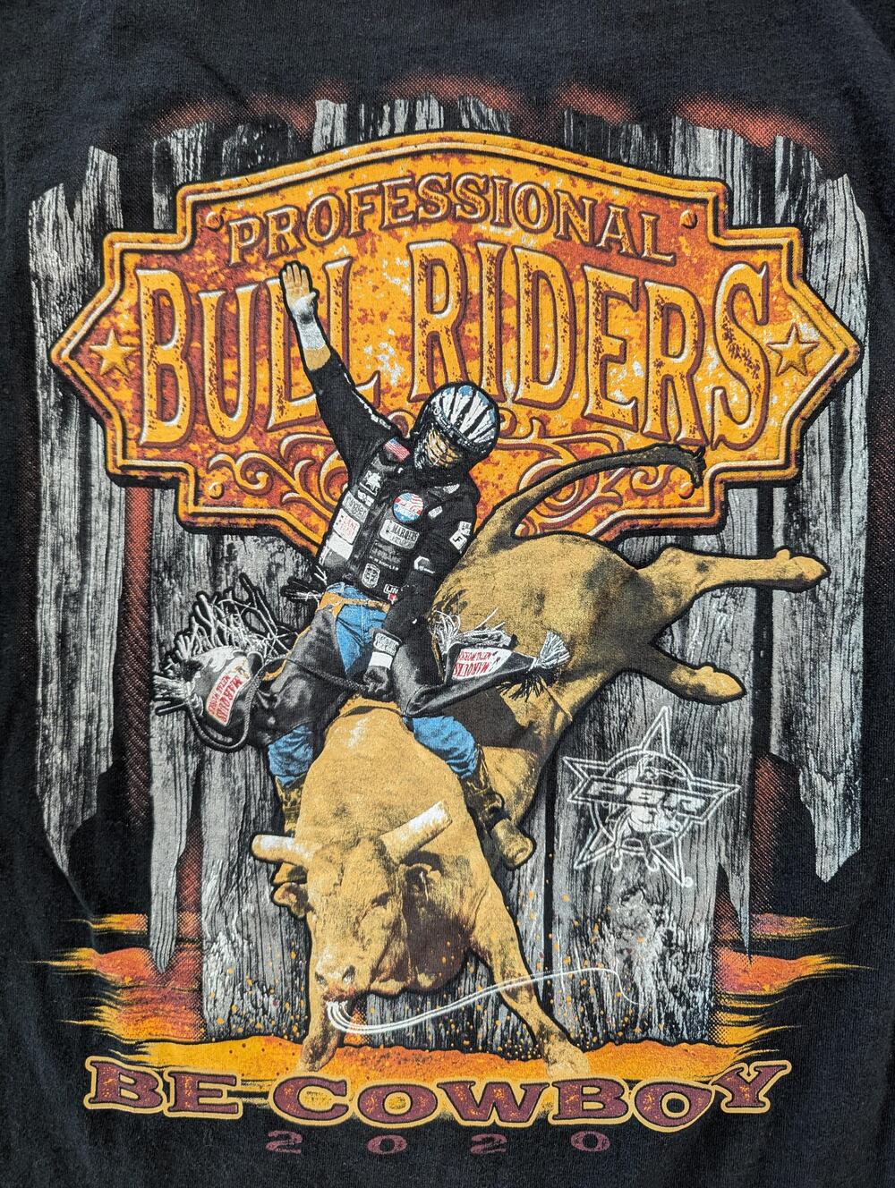 Gildan Shirt Mens 3XL Black Long Sleeve Professional Bull Riders Graphic Tee